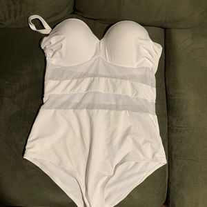 White and sheer one piece